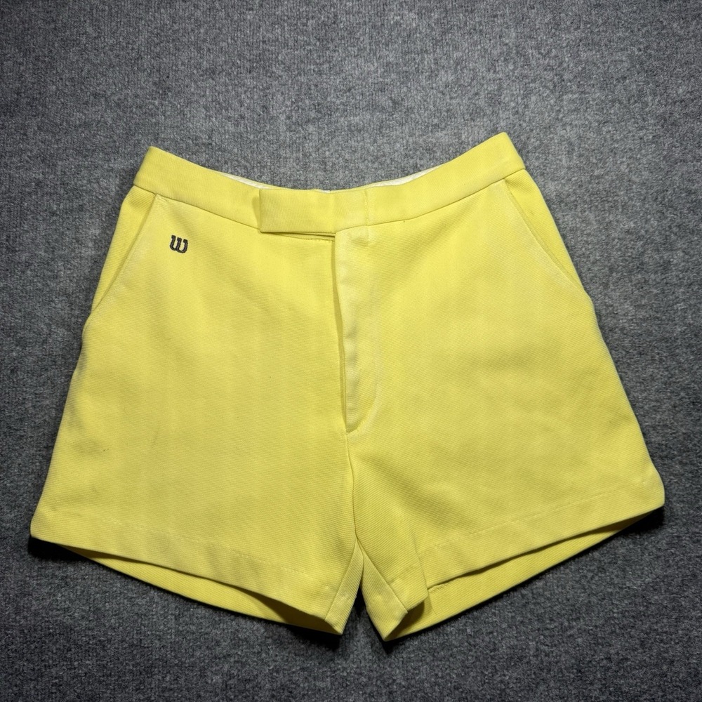 Vtg 80's Wilson Men's Yellow Athletic Tennis/Golf  Shorts Size 34 Regular